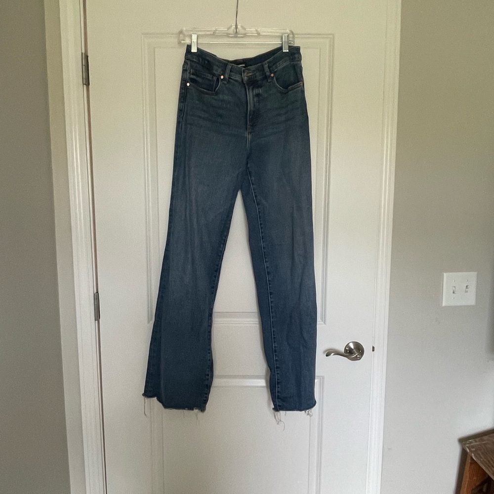 Express Dark Blue Straight Leg Jeans